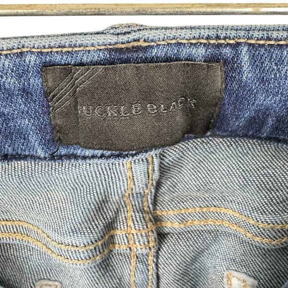 Buckle Black Cotton Blend Medium Wash Mid Rise Fit No. 53 Bootcut Jeans 32 x 34 - Picture 5 of 7